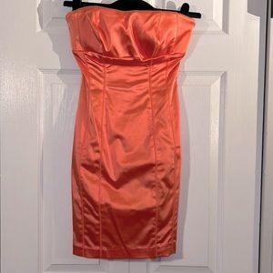 bebe orange cocktail dress